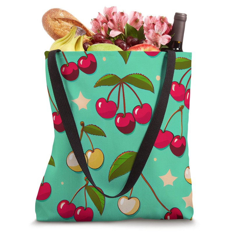 Cherrys Pattern Cute Graphic Design Tote Bag