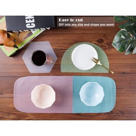 Bloss 9PCS Refrigerator Liners Mats Washable, Refrigerator Mats Liner Waterproof, Fridge Liners for Shelves, Cupboard Cabinet Drawer, 3 Color (White+Blue+Pink)