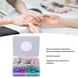60pcs Small Sanding Band Nail Drill Bits, Nail Sanding Drill Bits Set with Mandrel Bit, Professional Nail Manicure Nail Art Sanding Caps for Remove Dead Skin And Calluses