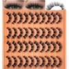SISIYDY Fake Natural Lashes Wispy Short Fluffy Mink EyeLashes Clear