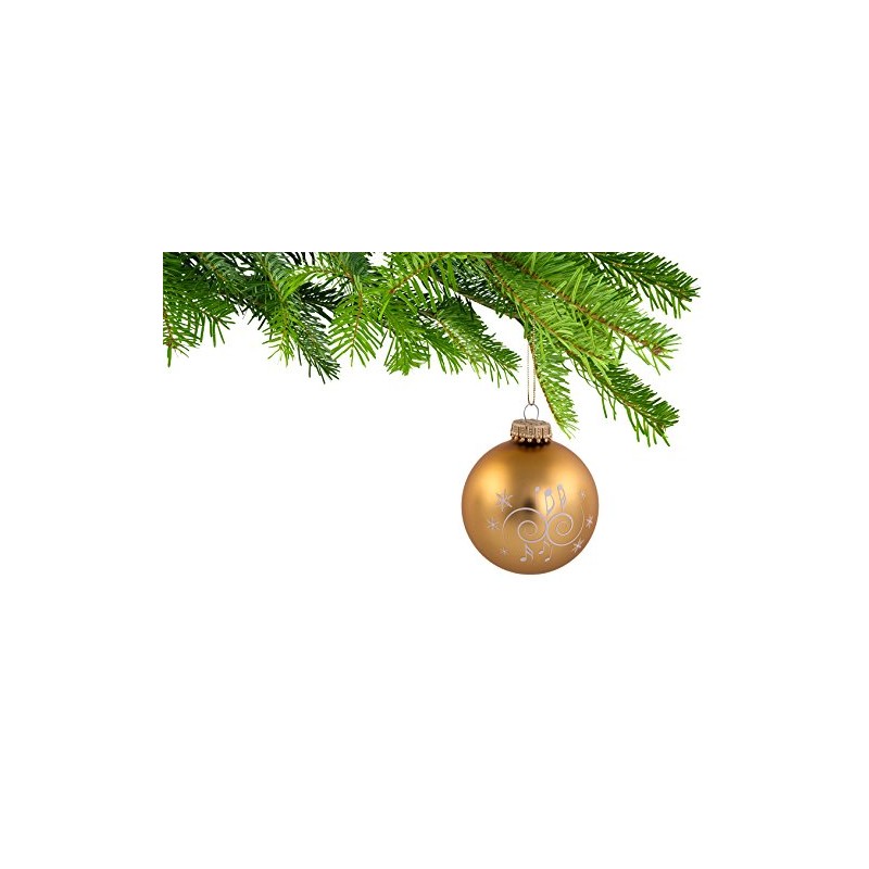 mugesh Christmas Bauble Ornaments Gold - Beautiful Gift for Musicians