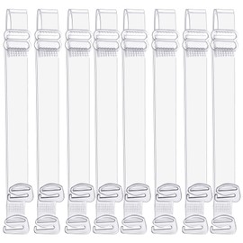 4 Pair Clear Bra Straps Invisible Transparent Adjustable Non-Slip Bra Strap Replacement, Clear, 12mm