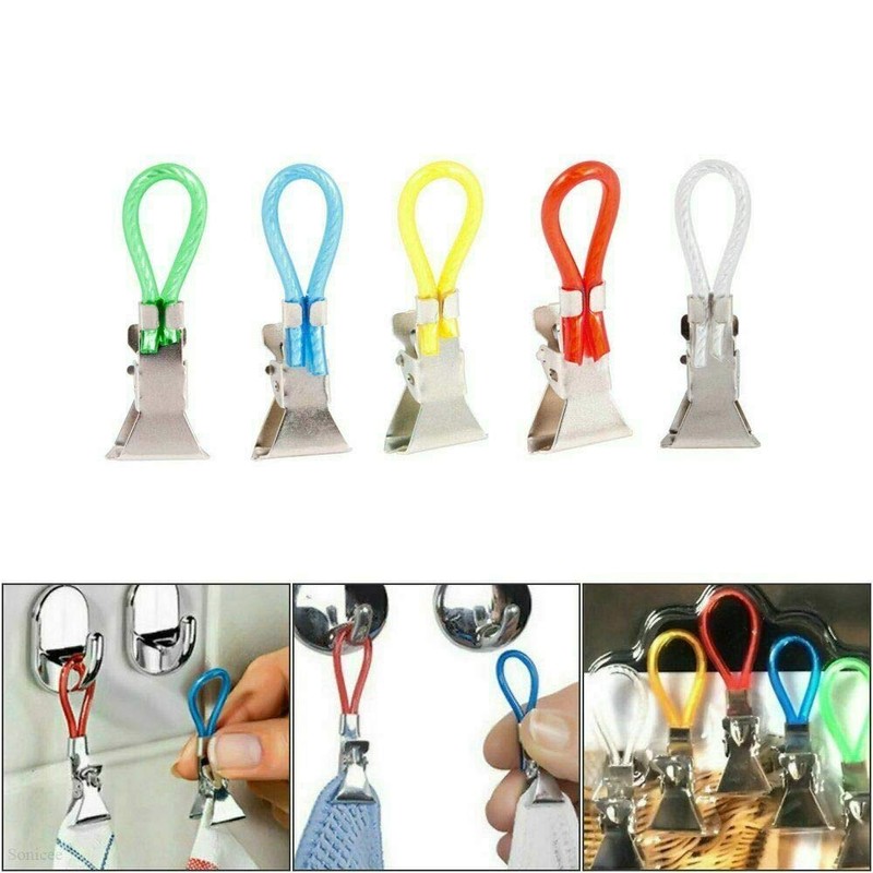 Mr. Gadget's Solutions Durable Tea Towel Hanging Clips Clip On