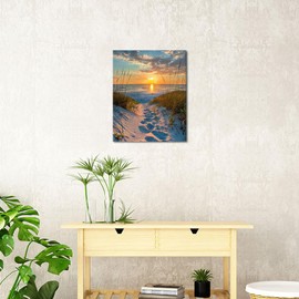 TISHIRON Paint by Numbers Adults, DIY Hand Painted Oil Painting Kit for Beginners and Adults with 3 Brushes and Acrylic Paint, Without Frame, 40 x 50 cm (Sunset by the Sea)