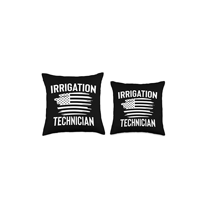Irrigation Technician American Flag Apparel Design Throw Pillow