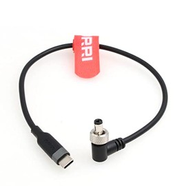 DRRI Right Angle Locking 5.5 X2.1mm DC to USB-C PD Fast Charging 12V Power Cable for Atomos Ninja V Monitor