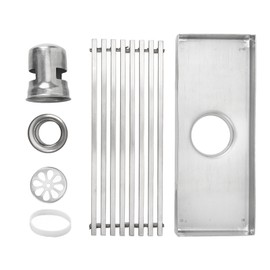 Linear Shower Drain Stainless Steel Odor Resistant Rectangular Floor Drain for Home Bathroom Balcony Center Hole