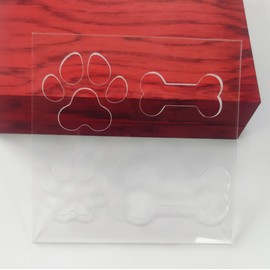 Kingria 4 in1 Print Dog Bone/Paw Router Template for Woodworking 1/4'' Thick DIY Router Template Acrylic Inlay Template Charcuterie Home Kitchen Cutting