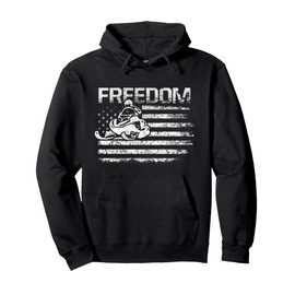 Vintage Patriotic USA Flag Snowmobile Freedom Snow Sled Pullover Hoodie
