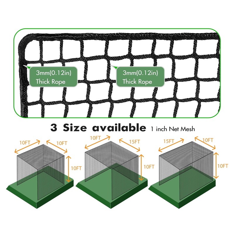 Fahnemt Golf Batting Cage Net for Indoor or Outdoor Golf