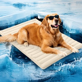 ZonLi Dog Cooling Mat, 48" x 28"Large, Reversible Cooling Pad for Dogs & Cats (Cool & Warm), Durable & Machine Washable, Pet Mat for Crate, Kennel, Bed, Sofa,Glacier Pink