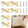 Orizizhic 6 Pcs Gold Bow Drawer Knobs Set，Bow Shape Cabinets