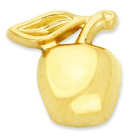PinMart Shiny Gold Apple Fruit Food School Teacher Recognition Lapel Pin