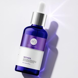 MIST JEWEL Serum Facial Retinol (Vit A), Ácido hialurónico, Vitamina C, Vit E, B5, hidratante y reparador | Suero para hombres y mujeres Anti manchas Nocturno, cuidado facial iluminador e hidratante de alta efectividad 50ml