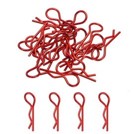 sourcing map 20 Pieces 90 Degree Angle Body Clips Curved Spring Pins for All 1/8 1/10 1/12 Models RC Car Crawler Truck Shell Replacement (Red)