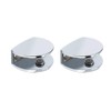 2 x Frameless Rectangular Adjustable Glass Brackets for Heavy Duty