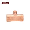 uxcell 1/2" x 1/4" x 1/2" 15Pcs Copper Reducing Tee