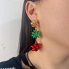 Christmas Bow Earring Cute Green Christmas Bow Earrings Dangle Holiday