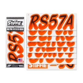 STIFFIE Whipline Black/Orange 3" Boat & PWC Registration Decals • Numbers Letters Stickers