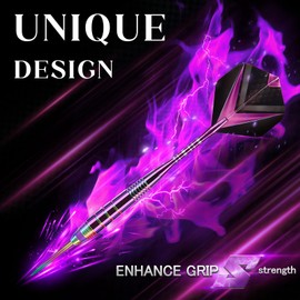 Lavishio Darts Set of 3 Professional Steel Darts, 23 g Dart with Metal Tip, Steel Darts Set, Target Darts, Steel Dart Set, 3 Aluminium Shafts, Extra 3 Dart Flights (Purple)