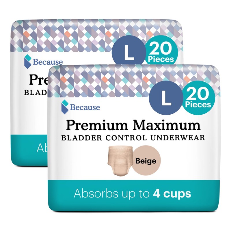 Because Because Premium Maximum Plus Adult Incontinence and Postpartum Bladder