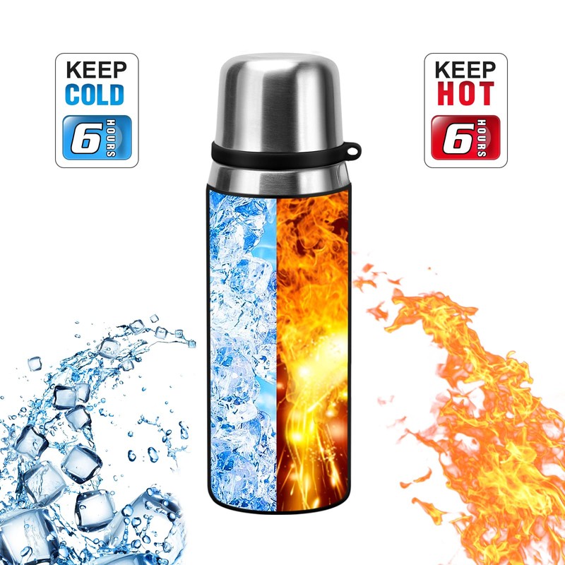 Stainless Steel Flask with Cup 700ml/23.6oz Vacuum Insulated Thermo Bottle