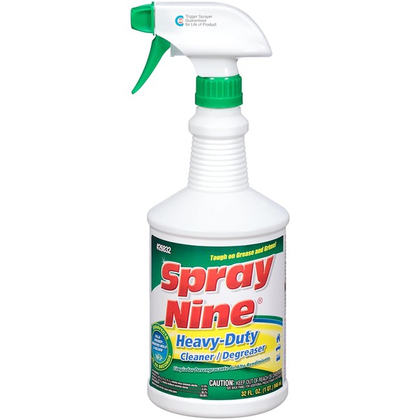 Spray Nine 26832 Heavy Duty Cleaner/Degreaser and Disinfectant, 32 oz.,White