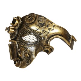 Widmann COPPER STEAMPUNK HALF FACE MASK FOR FANCY DRESS ACCESSORY