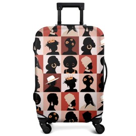 hswosnas Luggage Cover Approved Travel Suitcase Protector African American Elastic Washable Suitcase Covers for 25-28 Inch Girl Luggage (L)