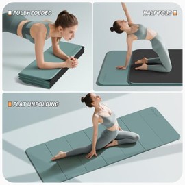 PAIDU - Tapete plegable de yoga de 10 mm de grosor, certificado SGS, TPE, 75 x 66 cm, portátil | Antideslizante, extra grueso y ancho, plegable y port