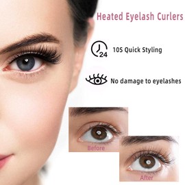 Pinkiou Heated Eyelash Curlers Electric Eyelash Curler with USB Charging, Temperature Adjustable, Silicone Pad for Quick Heating Best Curler for Eyelash