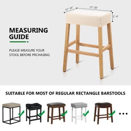 YISUN Stool Cover Rectangle 2PCS, Stretch Waterproof Polar Fleece Bar Stool Seat Cover, Counter Saddle Stool Cover for Kitchen Island Chairs Wooden Metal Bar Stools