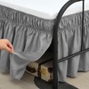 RIMELA Grey Bed Skirts with Split Corners Queen Size 18