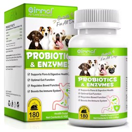 Probiotics Supplement for Dogs - Digestive Enzymes with Prebiotics for Gut Health - Anti Diarrhea, Bowel Support, and Immunity - Health & Itch Relief Digestive Enzymes