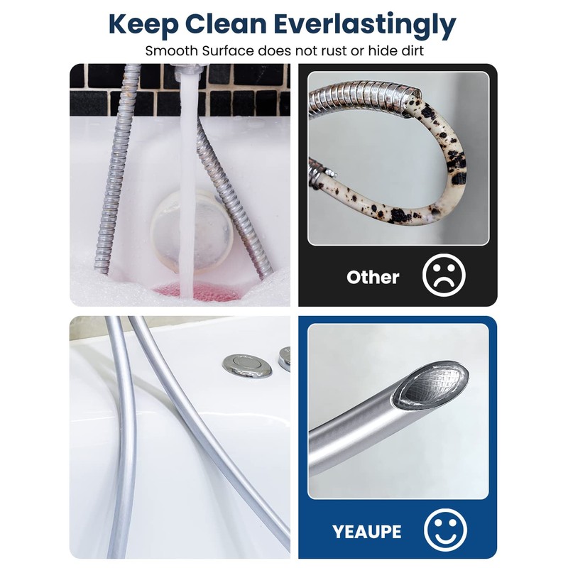 YEAUPE Shower Hose 1.6 m with Twist Protection 160 cm
