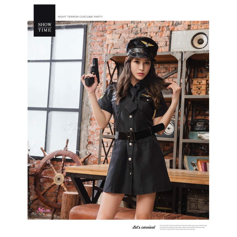 Anna Mu z1694-1 Cosplay Halloween Costume, Costume, Police Officer, One