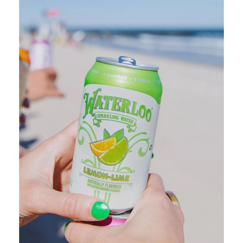 Waterloo Sparkling Water, Lime Flavor, 12oz Cans (Pack of 12)