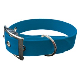 L'Atelier du Fourmilier Dog Collar and Leash in BioThane material, Medium Width (35-40 cm, Blue)