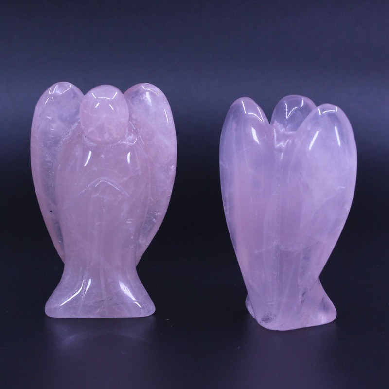 CHENYUE Natural Rose Crystal Gemstone Peace Angel Pocket Guardian Healing