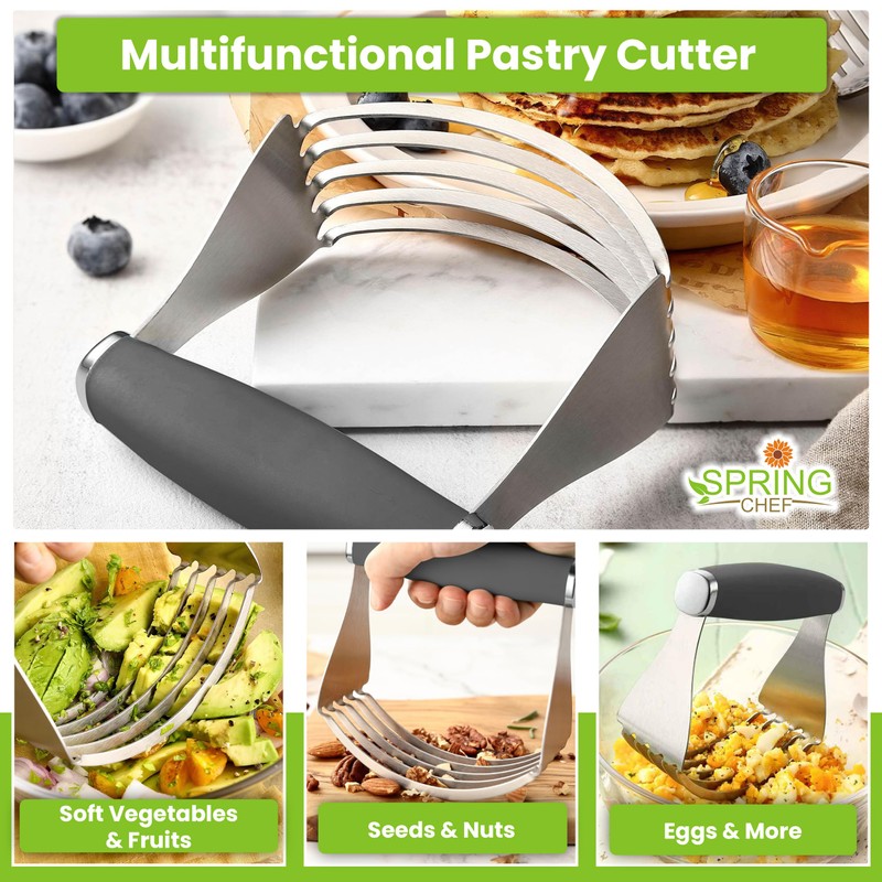 Spring Chef XL Stainless Steel Pastry Cutter Tool for Baking