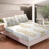 Pineapple Bed Sheet Set Golden Pineapple Pattern Fitted Sheet Tropical