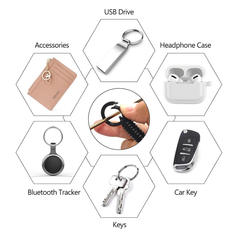 SHININGEYES ID Card Badge Holder Key Chain Plastic Spring Rope