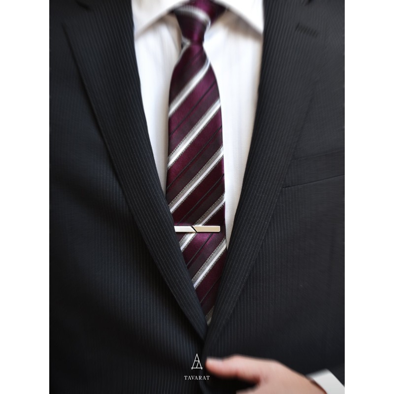 Tabarat Tps-055 Men's Tie Clip, Made in Japan, Brass, Geometric,