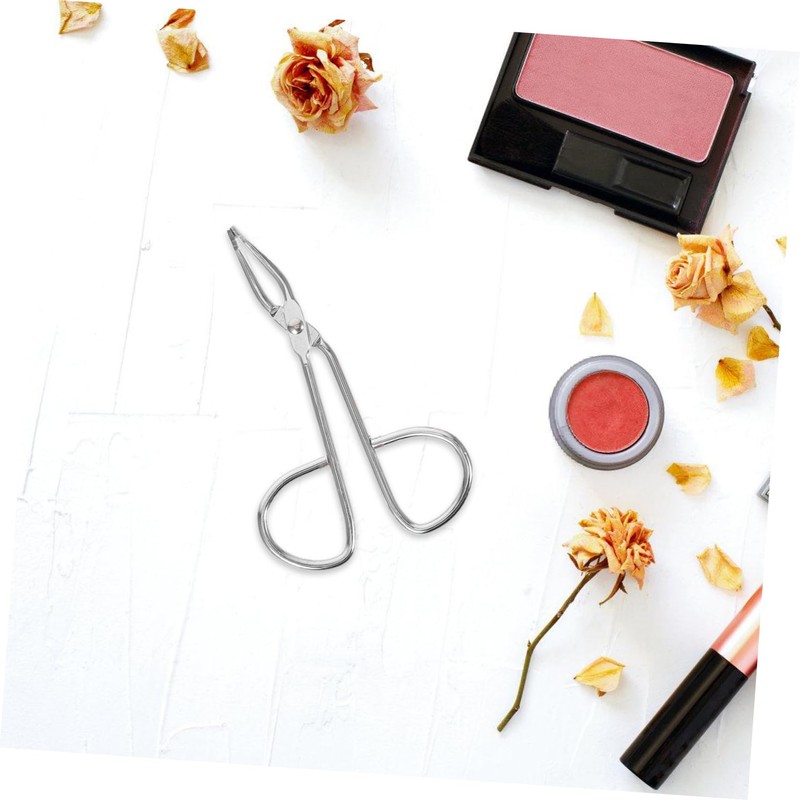 Baluue 2pcs Sturdy Stainless Steel Eyebrow Tweezers Scissor Handle Precision
