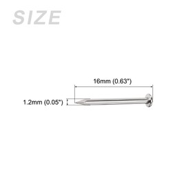METALLIXITY Small Nails (1.2x16mm) 500pcs, Carbon Steel Tiny Hardware Nails - for Household Woodworking, Silver Tone