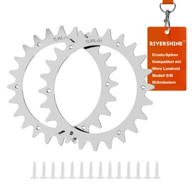 RIVERSHINE Galvanised Steel Spikes Compatible Worx Landroid S/M, Robotic Lawnmower Wheel Size 205 mm Compatible with Worx Robotic Lawnmowers Wheel Tooth, with 14 Screws