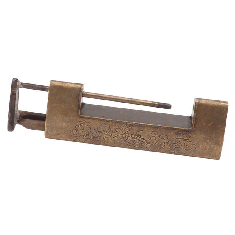 Antique Style Lock Spacing 5.9cm Auspicious Fish Lock Chinese Locks