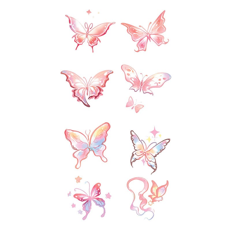 Tattoo Stickers Butterfly 2 Weeks 5pcs Waterproof Korean Tattoo Butterfly