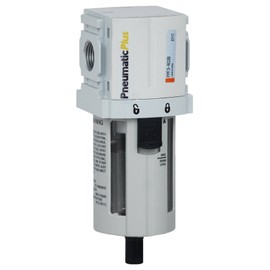 PneumaticPlus PPF3-N02B Compressed Air Particulate Filter, 1/4" NPT (High Flow), 5 Micron, Poly Bowl, Manual Drain, Bracket