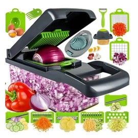 Vegetable Chopper Slicer 14 in 1 Multifunction Veggie Dicer Cutter Onion Chopper for Tomato Potato Carrot Garlic Fruits and Salads Slicing Chopper with Container Dicing Shredding with Egg Slicer